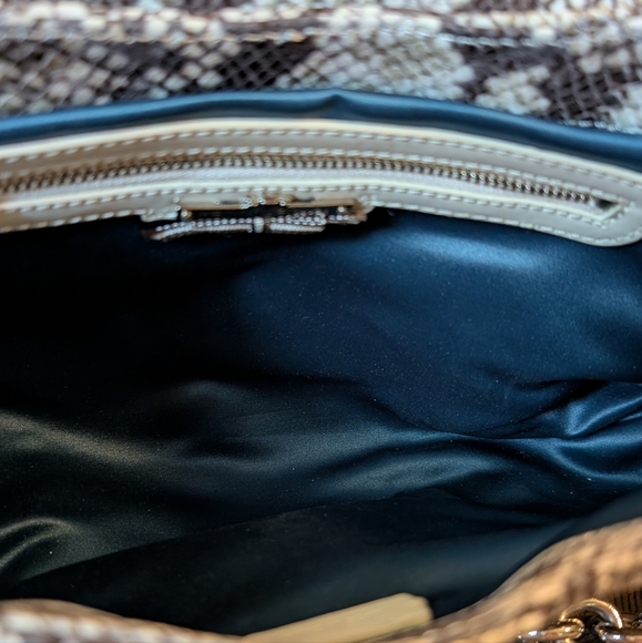 Henri Bendel Python Pattern Shoulder Bag with Silver Chain - Picture 3 of 5